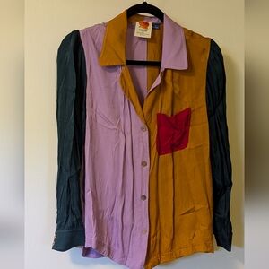 Anthropologie Medium multicolored silk blouse